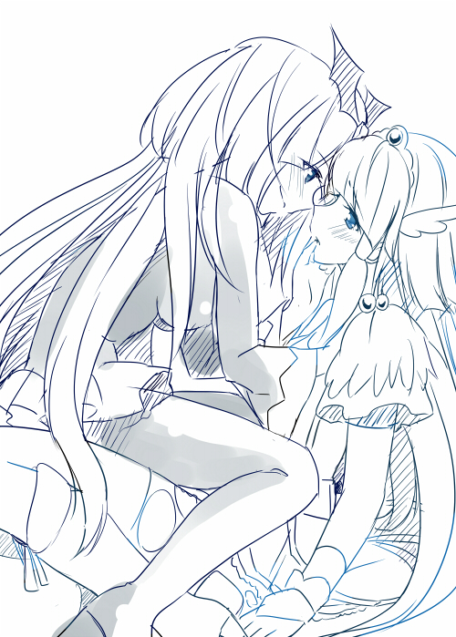 aoki reika, cure beauty, and bad end beauty (precure and 1 more) drawn by taromarun