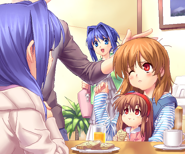 tsukimiya ayu, minase nayuki, minase akiko, and aizawa yuuichi (kanon) drawn by zen_(kamuro)