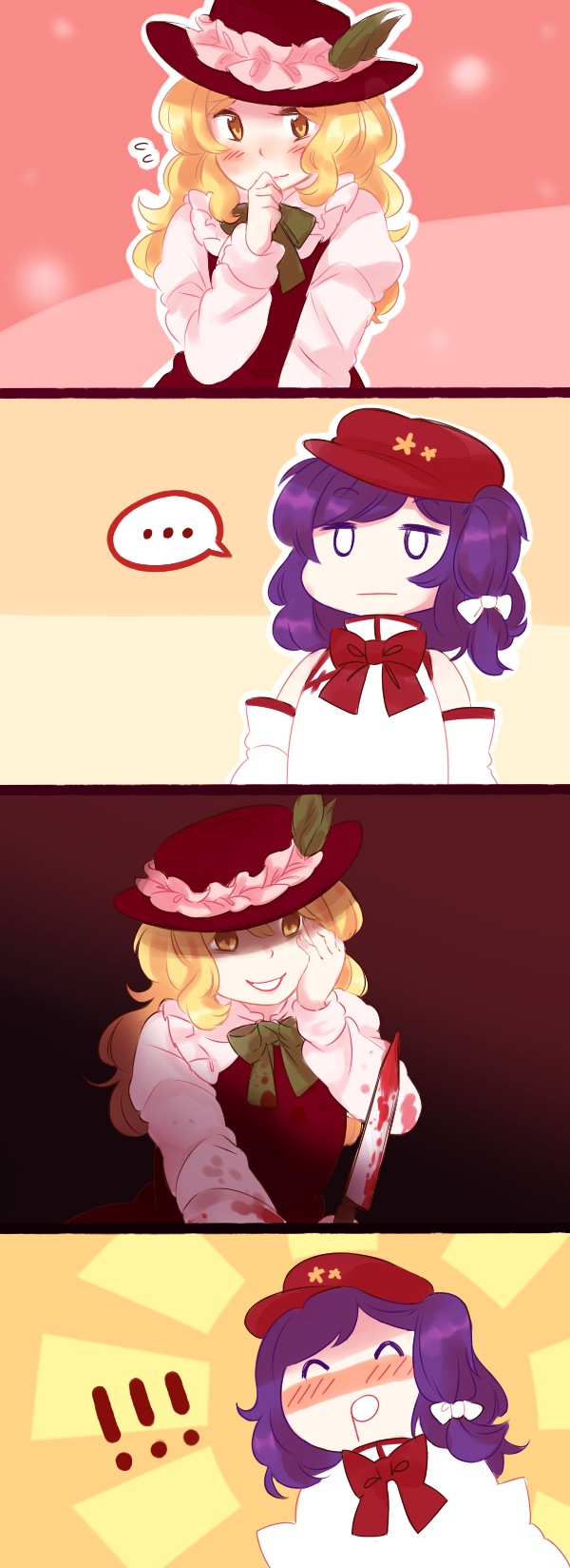 jacket girl and label girl (touhou and 1 more) drawn by nekolina