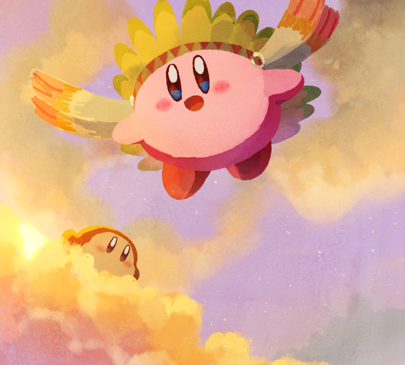 kirby, waddle dee, and wing kirby (kirby) drawn by gurumi_mami