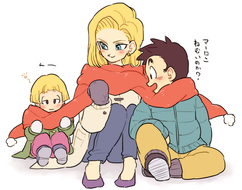 android 18, kuririn, and marron (dragon ball and 1 more) drawn by tkgsize