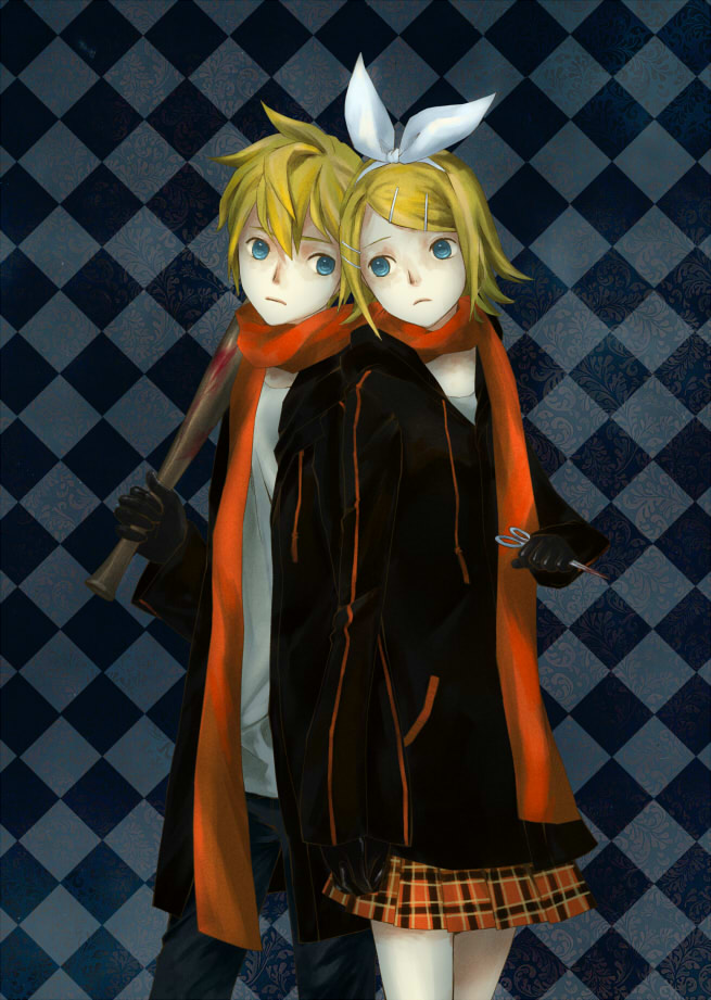 kagamine rin and kagamine len (vocaloid) drawn by mouseqi