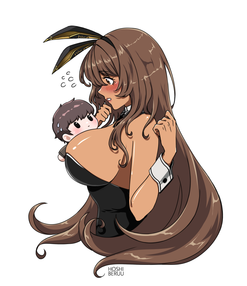 commander and noir (goddess of victory: nikke) drawn by hoshiberuu