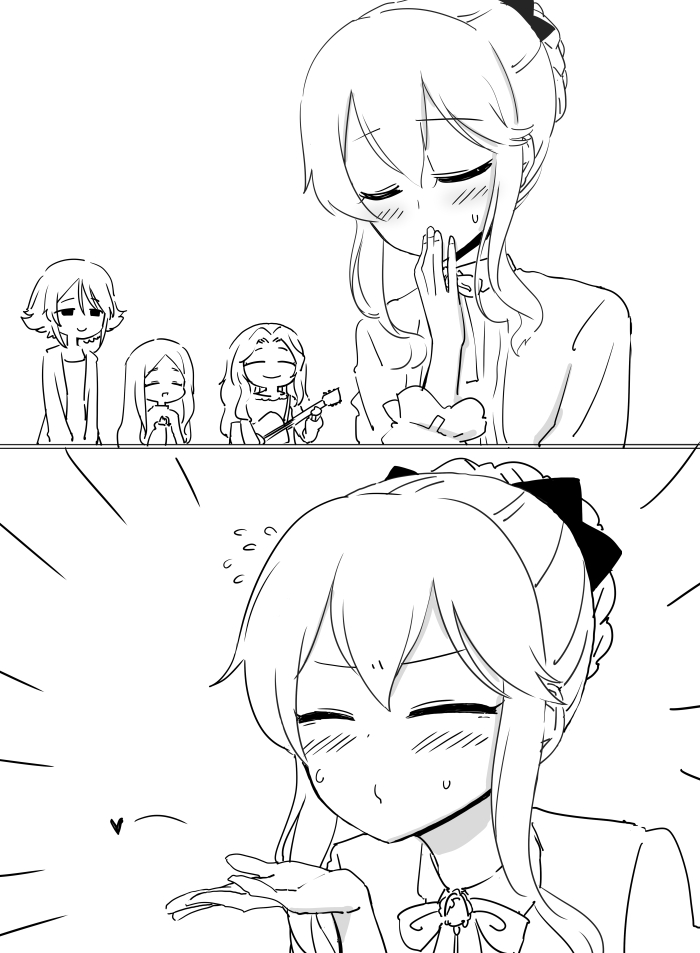 mochizuki hijiri, clarice, umeki otoha, and ariura kanna (idolmaster and 1 more) drawn by nishino_hikoji