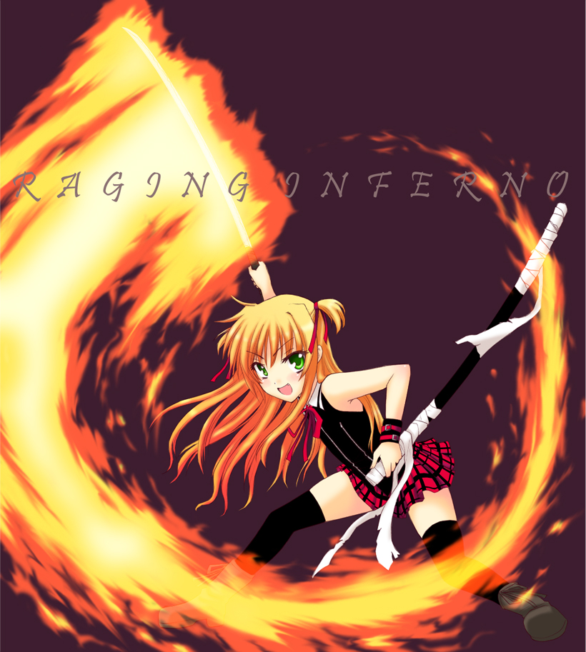 arisa bunnings and burning arisa (lyrical nanoha and 1 more) drawn by saki_chisuzu