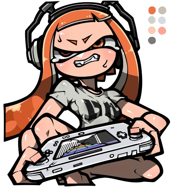 inkling player character, inkling girl, and kaori (splatoon) drawn by name_omoitukan2