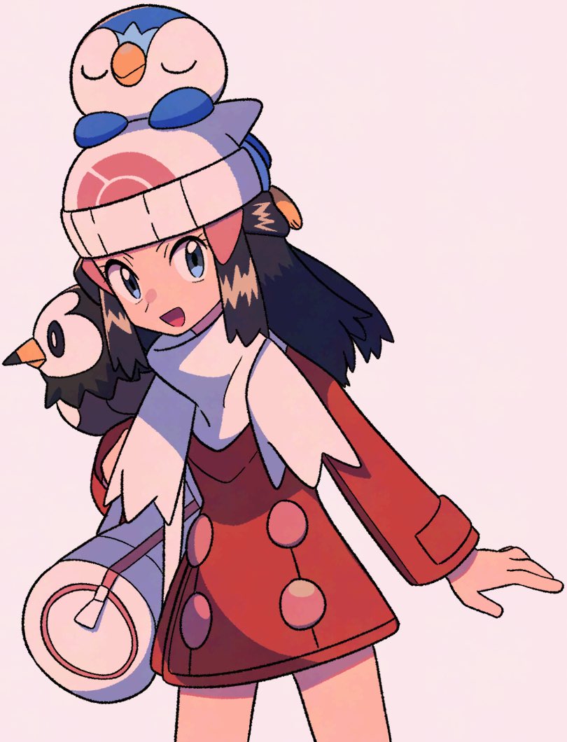 dawn, piplup, and starly (pokemon and 2 more) drawn by tyako_089