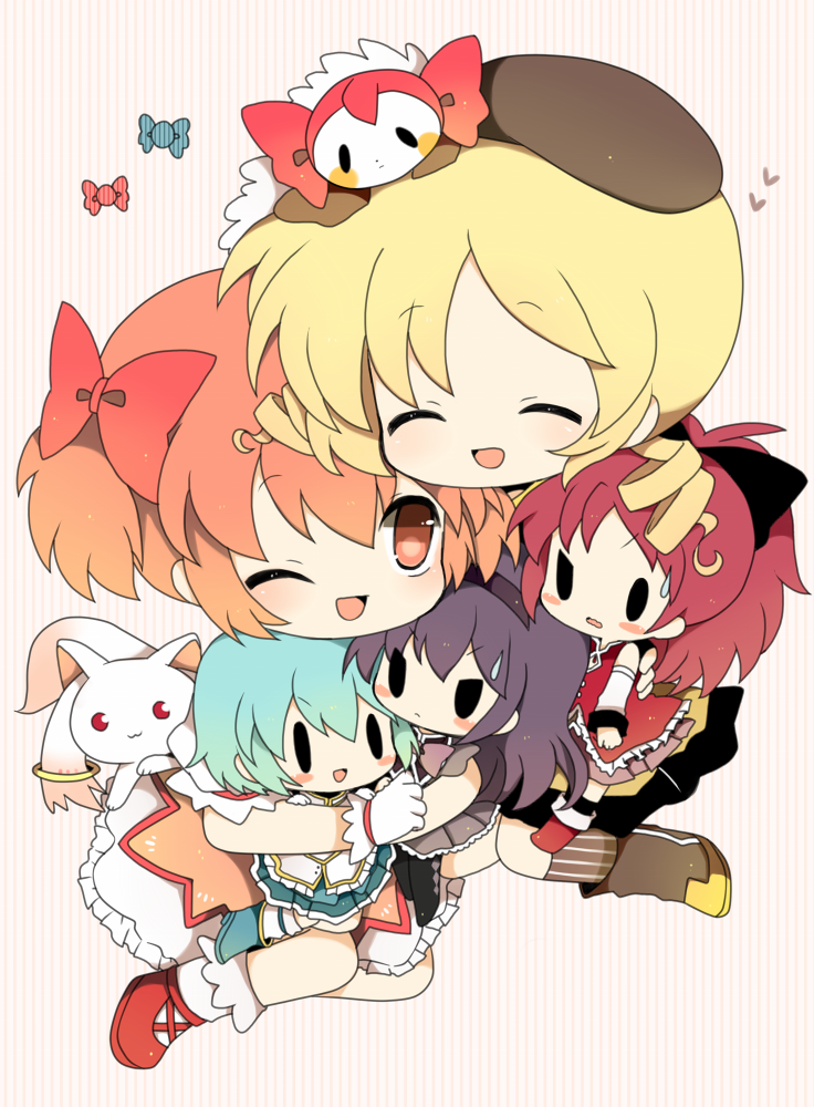 akemi homura, kaname madoka, miki sayaka, sakura kyoko, tomoe mami, and 2 more (mahou shoujo madoka magica) drawn by haru_(kyou)