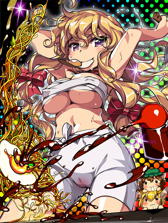 yakumo yukari, yakumo ran, and chen (touhou) drawn by ikuta_takanon