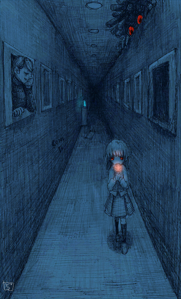 ib, doll, and lady in blue (ib) drawn by dora_(risunofuko12)
