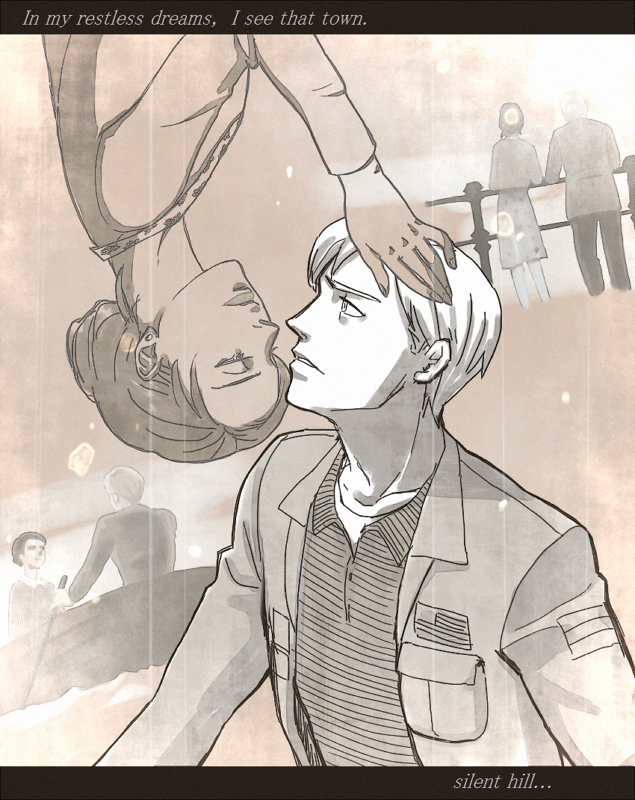 james sunderland and mary shepherd-sunderland (silent hill and 1 more) drawn by mario_(hitodamario)