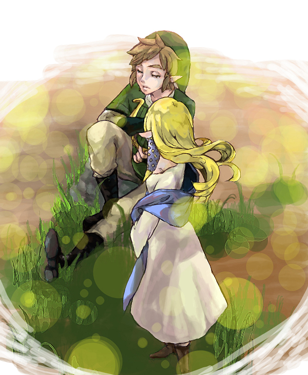 link and princess zelda (the legend of zelda and 1 more) drawn by warami