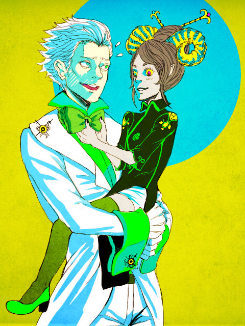 the handmaid and doc scratch (homestuck) drawn by yoyonaki