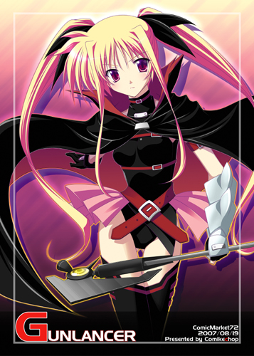 fate testarossa and bardiche (lyrical nanoha and 2 more) drawn by cf-x