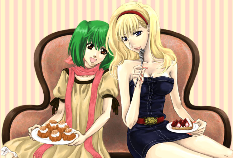sheryl nome and ranka lee (macross and 1 more) drawn by nesta