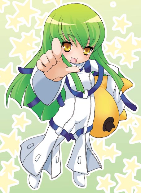 c.c. and cheese-kun (code geass and 1 more)