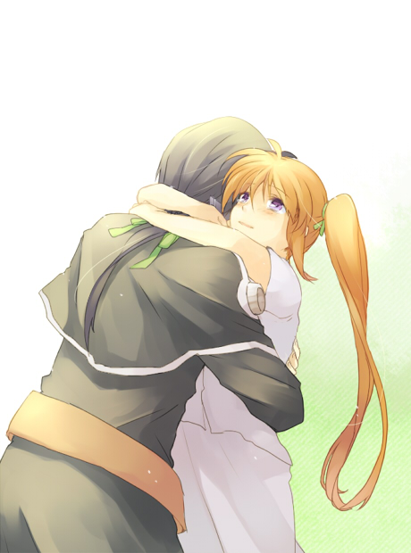 takamachi nanoha and chrono harlaown (lyrical nanoha and 4 more) drawn by takana_(nanao)
