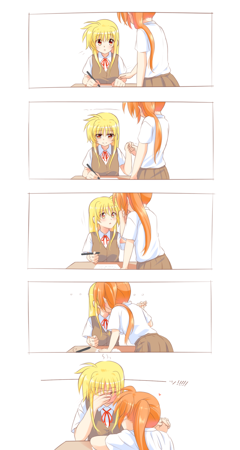 fate testarossa and takamachi nanoha (lyrical nanoha and 1 more) drawn by kerorokjy