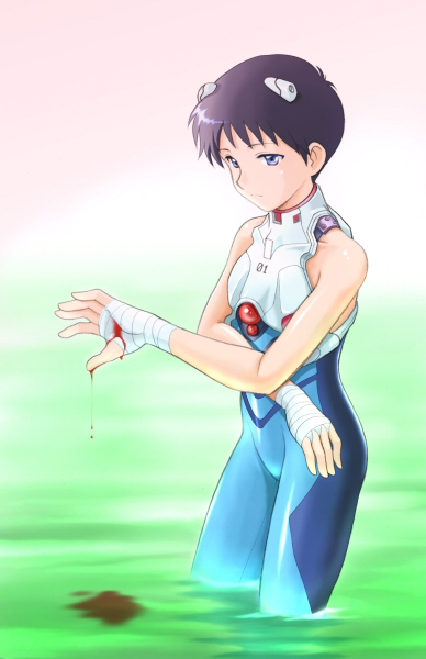 ikari shinji (neon genesis evangelion) drawn by ebi-rom