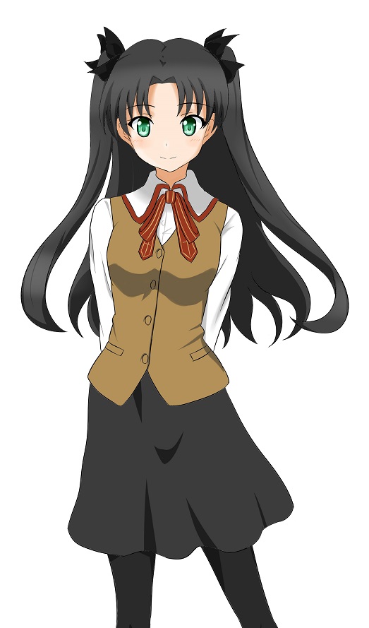 tohsaka rin (fate and 1 more) drawn by gurio_(pixiv14624)