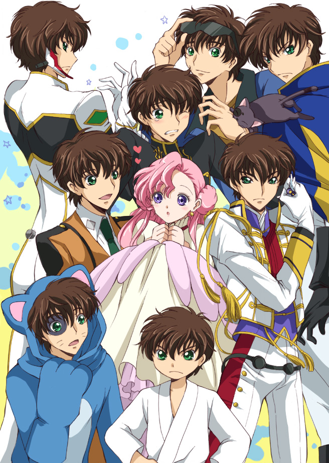 kururugi suzaku, euphemia li britannia, and arthur (code geass) drawn by akina_tsukako