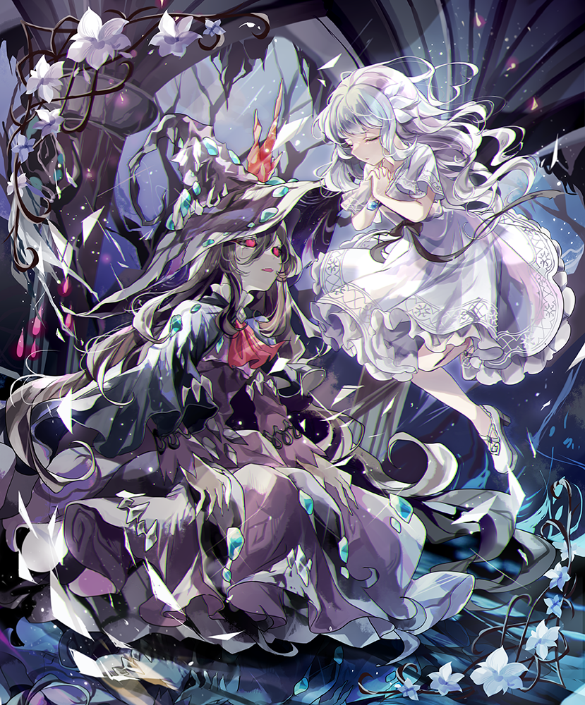 lily and dark witch eleine (ender lilies quietus of the knights) drawn by coco7