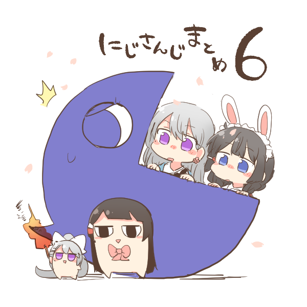 tsukino mito, higuchi kaede, kaede-chan, and mito-chan (nijisanji and 1 more) drawn by rebecca_(keinelove)