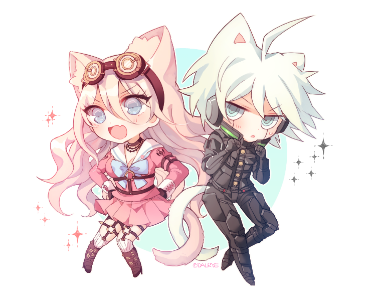 iruma miu and k1-b0 (danganronpa and 1 more) drawn by dalrye_v3
