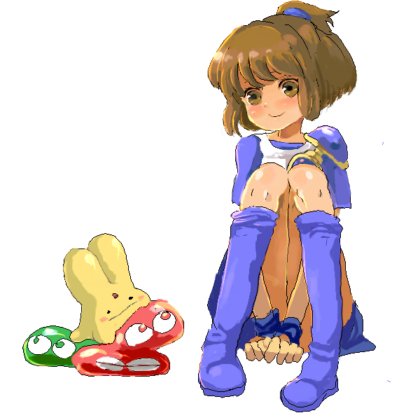 arle nadja, puyo, and carbuncle (puyopuyo and 1 more) drawn by gomoma_(bluehighlow)