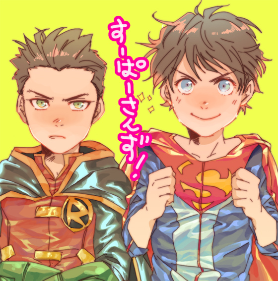 robin, damian wayne, superboy, and jonathan kent (dc comics and 1 more) drawn by gii_(bu-chaka)