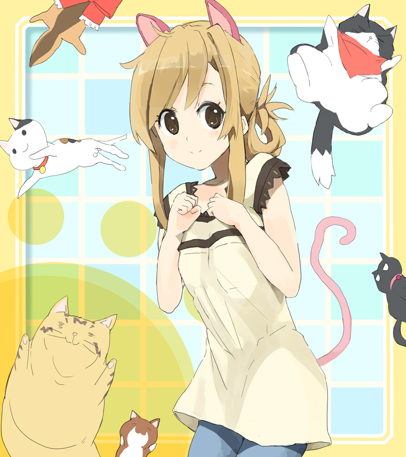 mizuno kaede, nyamsas, tama, noir, and josephine (nyan koi!) drawn by nasuna