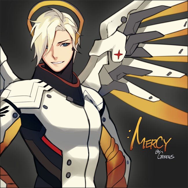 mercy (overwatch and 1 more) drawn by gearous