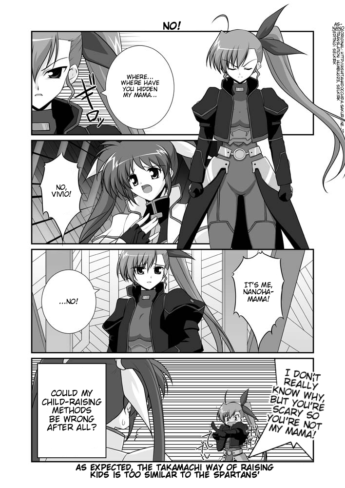 takamachi nanoha and vivio (lyrical nanoha and 1 more) drawn by mikage_takashi