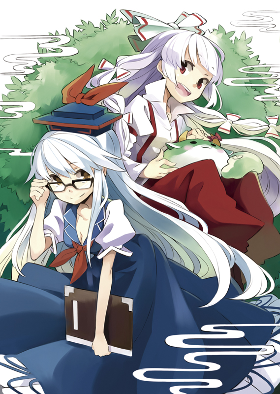 fujiwara no mokou, kamishirasawa keine, and ex-keine (touhou) drawn by minoa_(lastswallow)