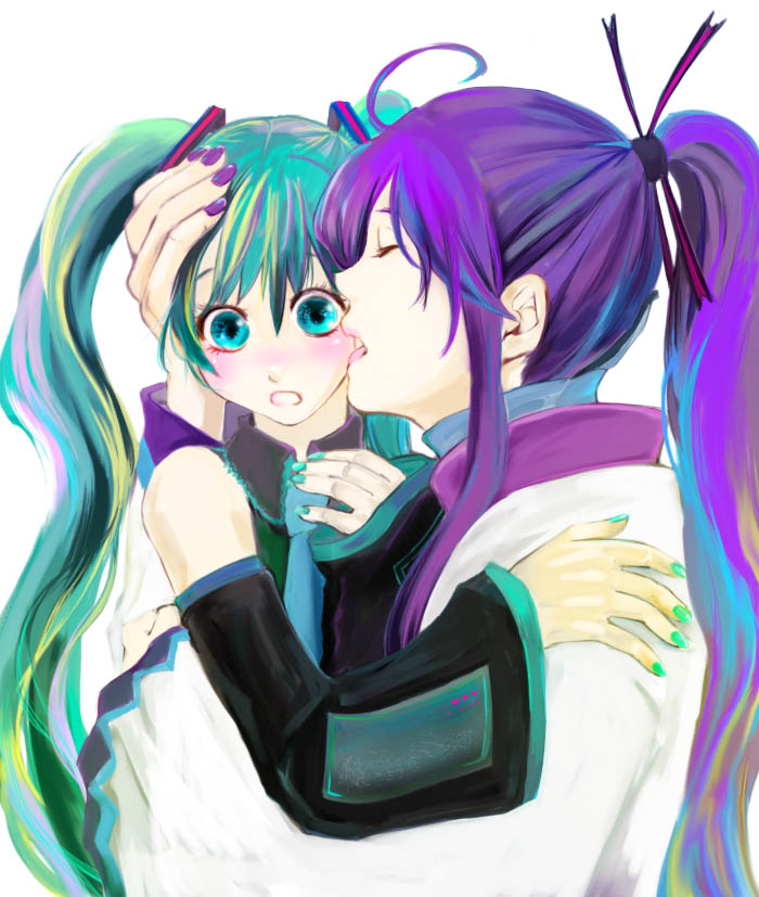 hatsune miku and kamui gakupo (vocaloid) drawn by honoka_(pandatype)