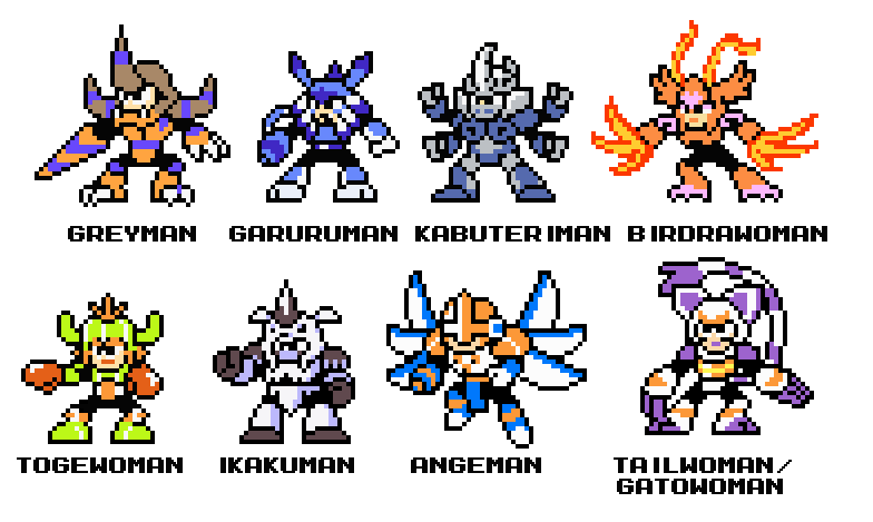tailmon, greymon, angemon, togemon, garurumon, and 3 more (mega man and 2 more) drawn by whiteknot