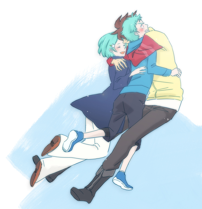 eureka, renton thurston, and fukai ao (eureka seven and 1 more) drawn by ise-one