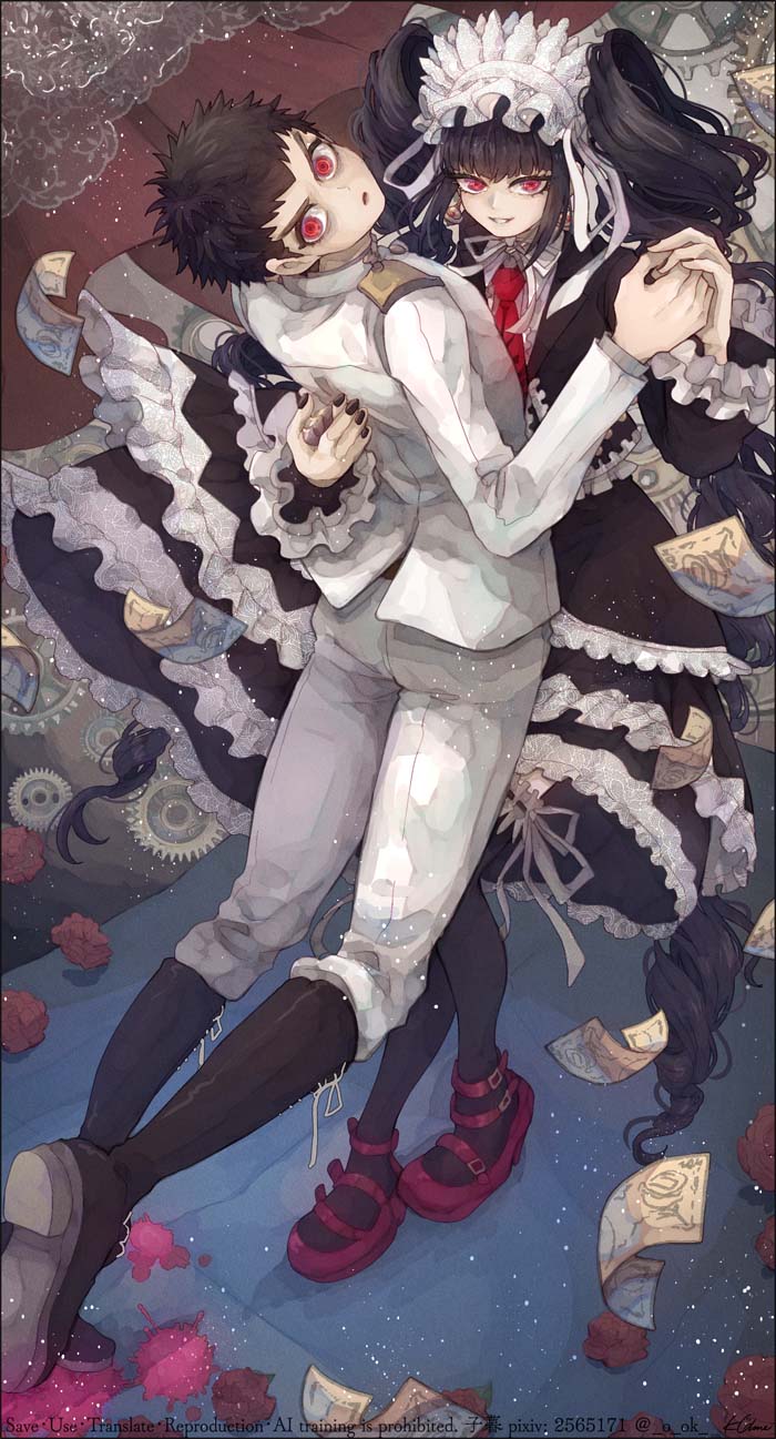 celestia ludenberg and ishimaru kiyotaka (danganronpa and 1 more) drawn by 1nwe9