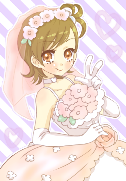 futami mami (idolmaster and 1 more) drawn by pinkmm