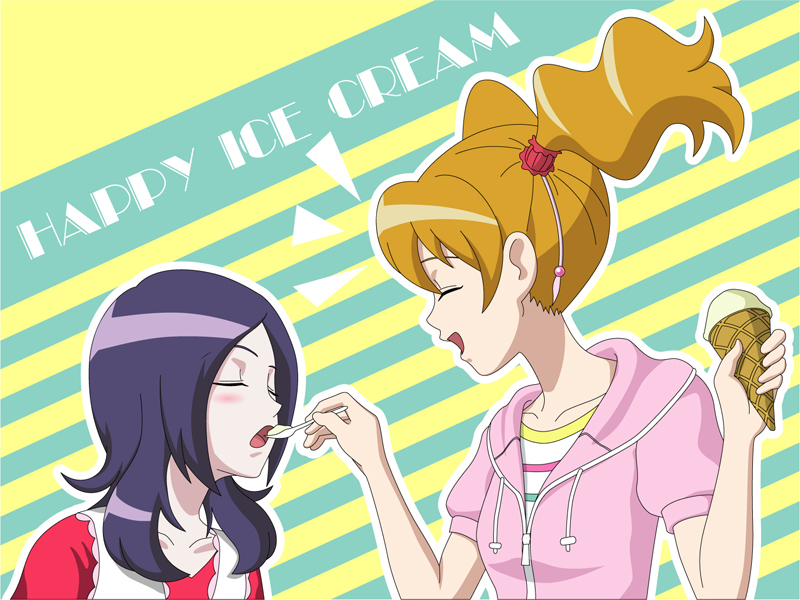 higashi setsuna and momozono love (precure and 1 more) drawn by shin_(irowanioedo)