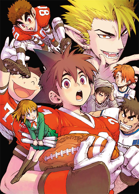 kobayakawa sena, anezaki mamori, hiruma youichi, seijuro shin, raimon tarou, and 3 more (eyeshield 21) drawn by takosu
