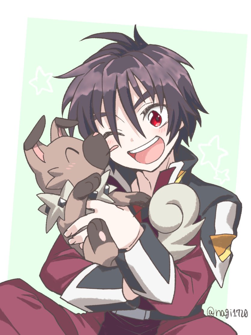 rockruff and shinn asuka (pokemon and 3 more) drawn by nagi_(exsit00)