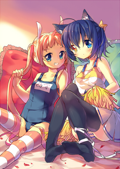 takanashi rikka and dekomori sanae (chuunibyou demo koi ga shitai!) drawn by pf