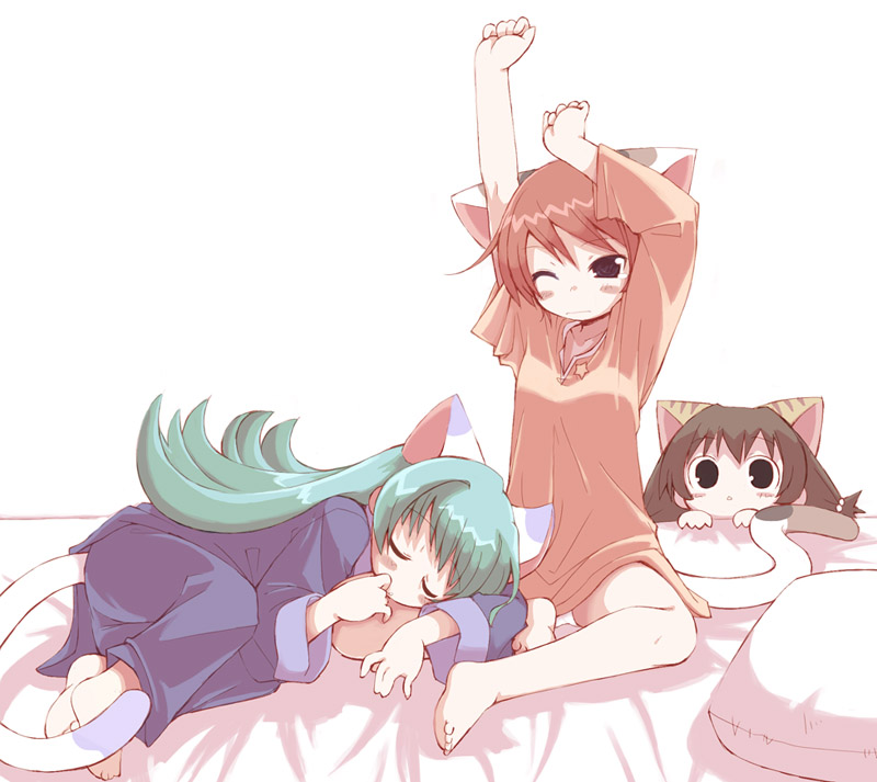 puchiko, mike, and rinna (di gi charat) drawn by saxyun