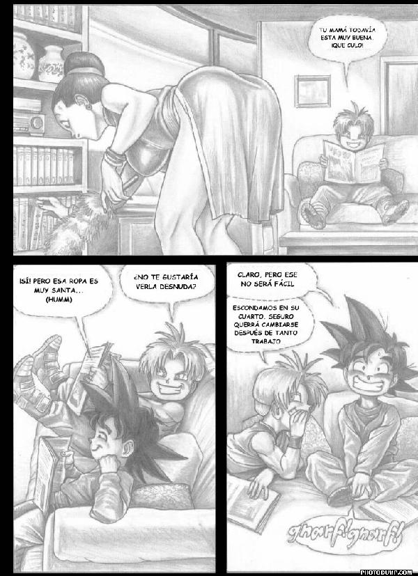 chi-chi, trunks, and son goten (dragon ball and 1 more) drawn by pandora's_box