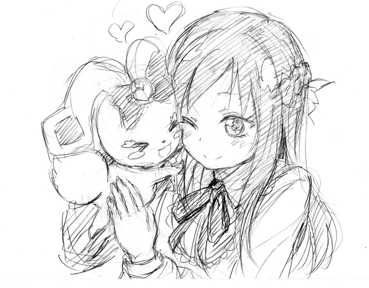 hishikawa rikka and rakeru (precure and 1 more) drawn by kingin