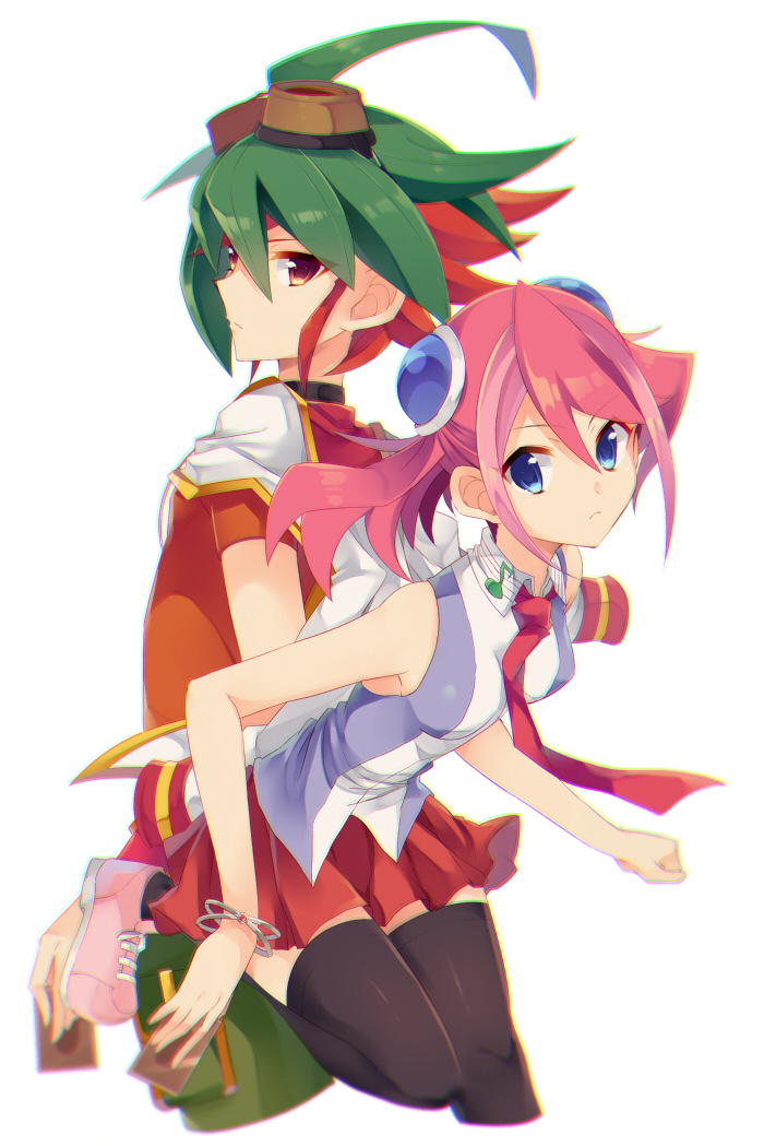 hiiragi yuzu and sakaki yuya (yu-gi-oh! and 1 more) drawn by rento_(rukeai)
