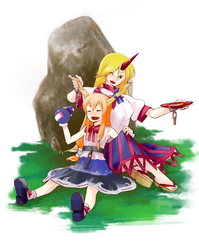 ibuki suika and hoshiguma yuugi (touhou) drawn by had_(had314)