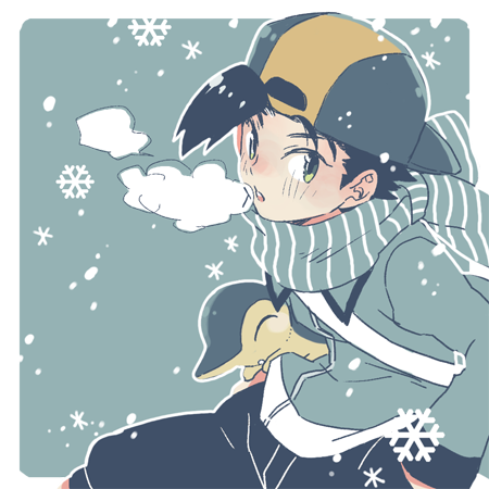 ethan and cyndaquil (pokemon and 1 more) drawn by xichii