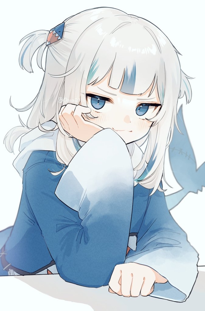 gawr gura (hololive and 1 more) drawn by ozu_(user_sjjz4357)